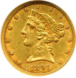 image for: 1891-CC $5 NGC AU53
