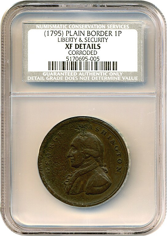 image for: 1795 1/2 P Wash LIB/SEC Pl Edge NCS XF Details (Corroded)