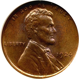image for: 1924-D 1c ANACS MS64 RB