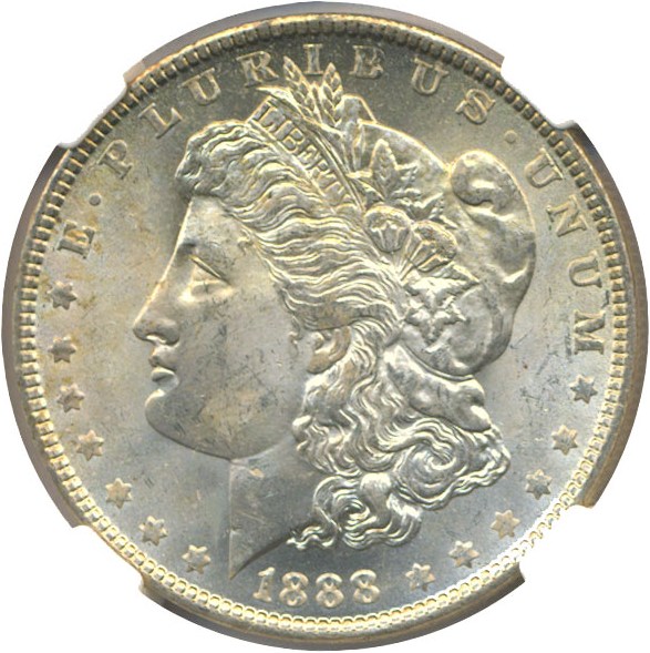 image for: Top 100 VAM: 1888-O $1 VAM 9  Doubled Arrows NGC MS64