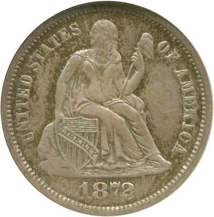 image for: 1872 10c  NGC Proof 65