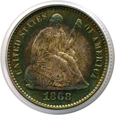 image for: 1868 H10c  PCGS Proof 64 *Color*