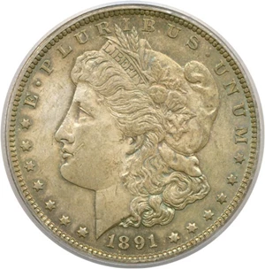 image for: Top 100 VAM: 1891 $1 VAM 2 Doubled Ear PCGS MS64