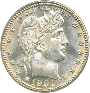image for: 1901-S 25c PCGS/CAC MS65