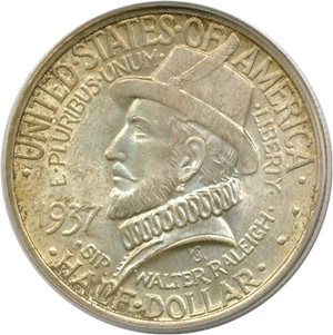 image for: 1937 50c Roanoke PCGS MS66