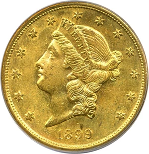 image for: 1899-S $20 PCGS MS63
