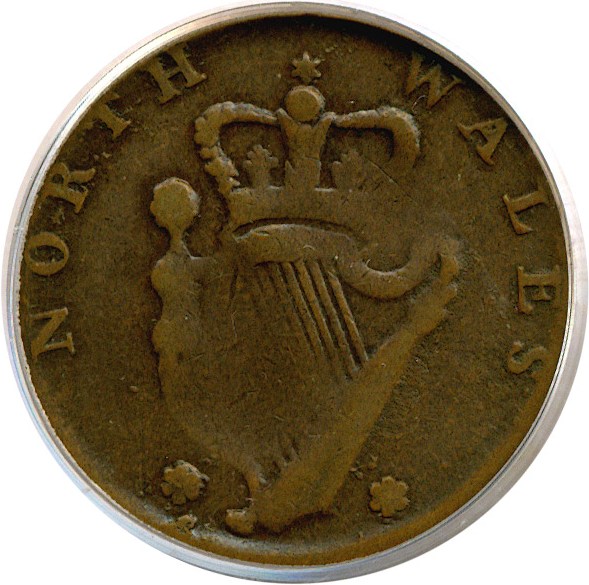 image for: 1795 1/2 P North Wales, Pl Edge PCGS VF30 BN