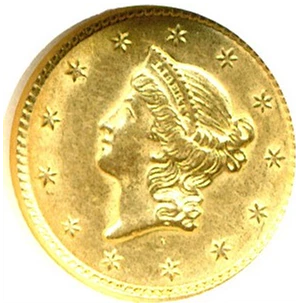 image for: 1851 G$1 NGC AU58