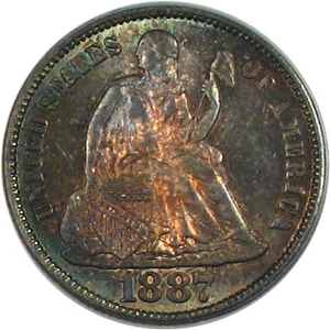 image for: 1887-S 10c PCGS MS64