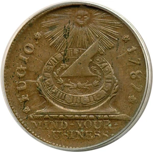 image for: 1787 Fugio STATES UNI, 4 Cinq PCGS AU53 BN