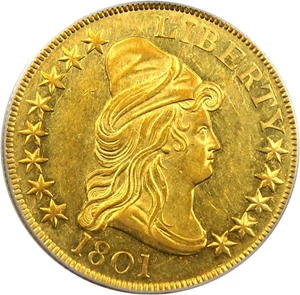 image for: 1801 $10 PCGS/CAC AU58 OGH