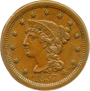 image for: 1857 1c Large Date DGS AU55