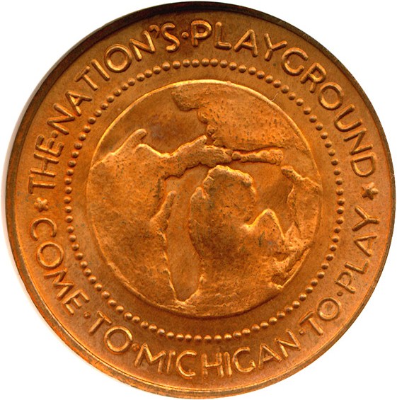 image for: 1933 IL SC$1 Michigan Dollar Medal (HK-473) NGC MS64 RD