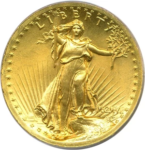 image for: 1907 $20 High Relief - Wire Edge PCGS MS64