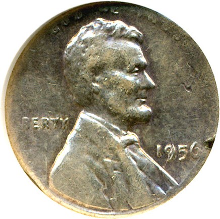 image for: 1956 1c  ANACS XF40 Details *Mint Error: On 10c Planchet* (Damaged)