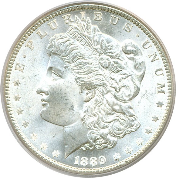 image for: Hot 50 VAM: 1889 $1 VAM 16  Doubled Ear PCGS MS65