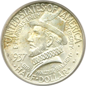 image for: 1937 50c Roanoke PCGS MS66
