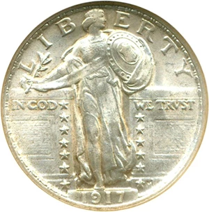 image for: 1917 25c Ty.2 NGC MS64
