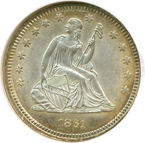 image for: 1861 25c NGC MS64