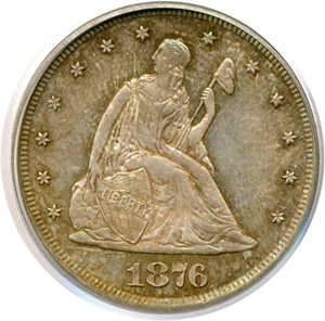 image for: 1876 20c PCGS/CAC Proof 66