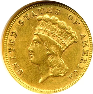 image for: 1854 $3 NGC AU55