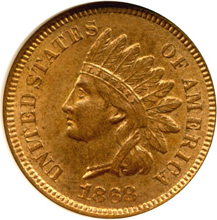 image for: 1868 1c  NGC MS64 RB