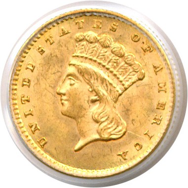 image for: 1859 G$1  PCGS MS64 