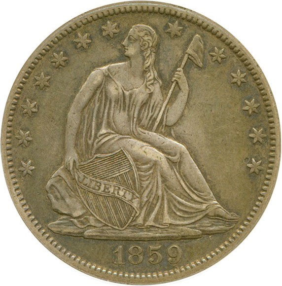 image for: 1859-O 50c WB-102 DGS XF45  (Altered Surfaces )