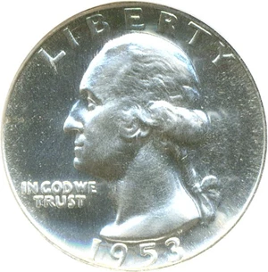 image for: 1953 25c NGC Proof 66 Cameo
