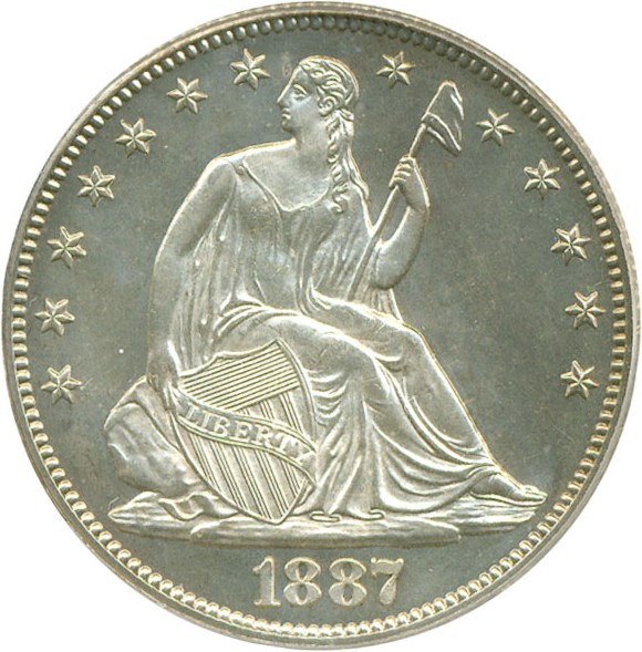 image for: 1887 50c  PCGS Proof 64 Cameo