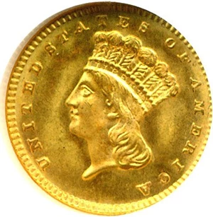 image for: 1877 G$1 NGC MS67 *Star*