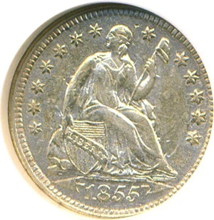 image for: 1855 H10c Arrows ANACS AU55 Details (Scratched, Cleaned)