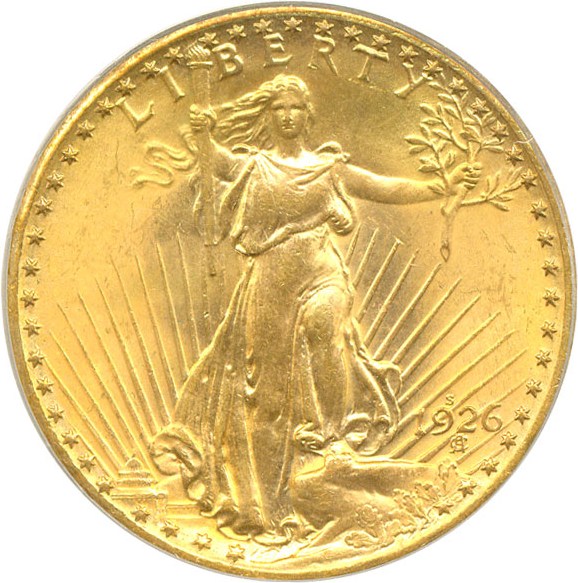 image for: 1926-S $20  PCGS/CAC MS64