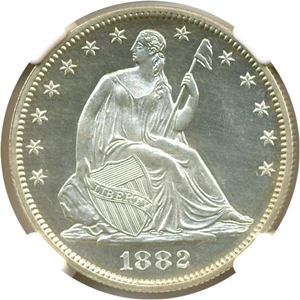 image for: 1882 50c NGC Proof 65 Cameo