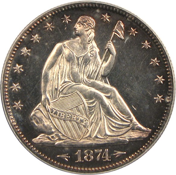 image for: 1874 50c Arrows PCGS Proof 63 Cameo