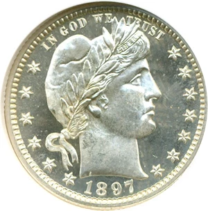 image for: 1897 25c NGC Proof 65 Cameo