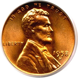 image for: 1958-D 1c PCGS MS67 RD