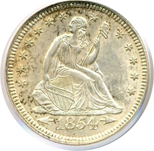 image for: 1854 25c Arrows PCGS MS64