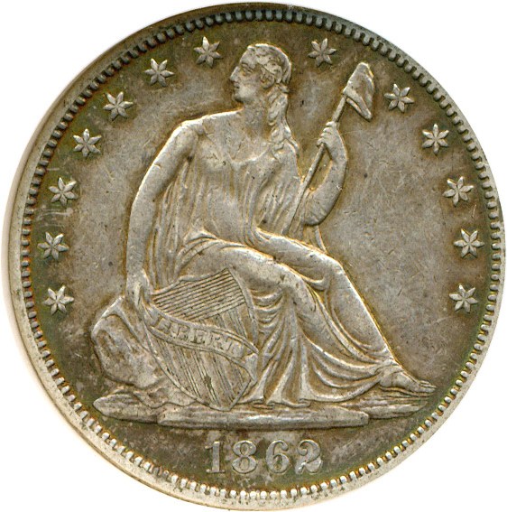 image for: 1862 50c  NGC XF45 