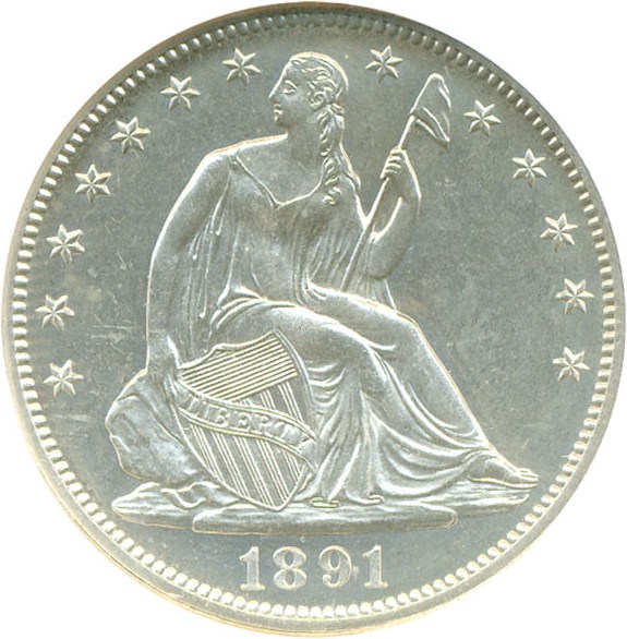 image for: 1891 50c  NGC Proof 65