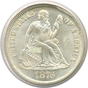 image for: 1876 10c PCGS MS65