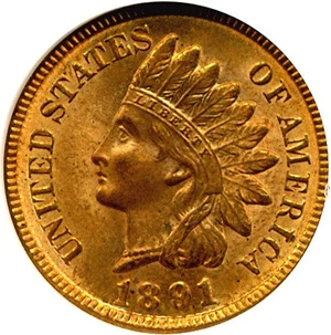 image for: 1891 1c ANACS MS64 RD