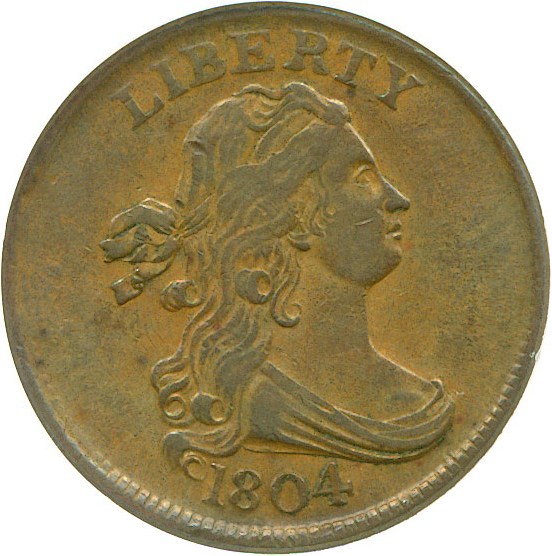 image for: 1804 1/2c Cross 4-Stems DGS VF35 (Lightly Cleaned)