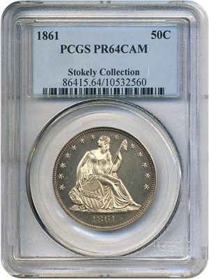 image for: 1861 50c PCGS Proof 64 Cameo