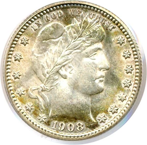 image for: 1908 25c PCGS MS64