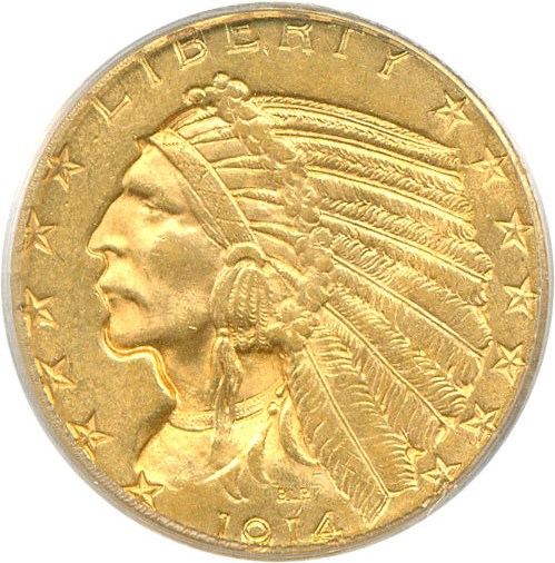 image for: 1914-S $5  PCGS/CAC MS62