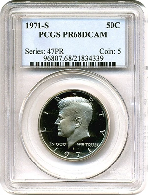 image for: 1971-S 50c PCGS Proof 68 DCameo