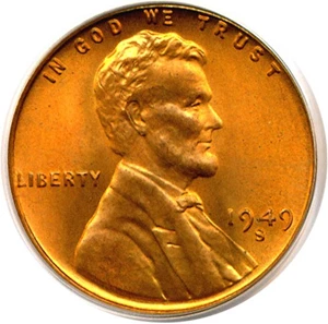 image for: 1949-S 1c PCGS MS67 RD