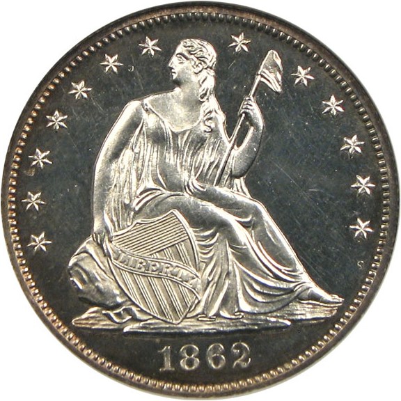 image for: 1862 50c  NGC Proof 64 Cameo
