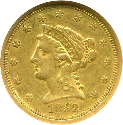 image for: 1852-O $2 1/2  NGC AU50 